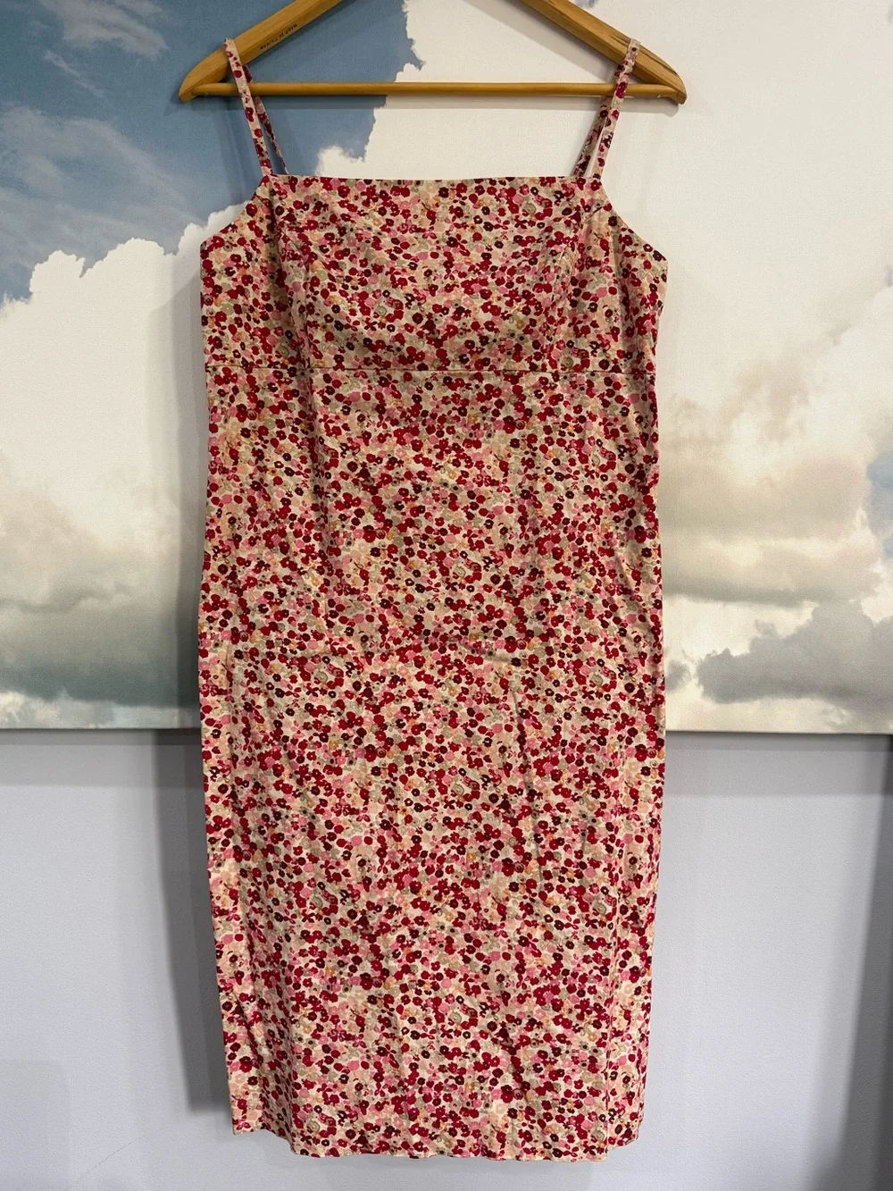 90s Vintage Floral Slip Dress Midi Minimalist /Boho / Grunge / Fits Modern Small - Picture 2 of 11